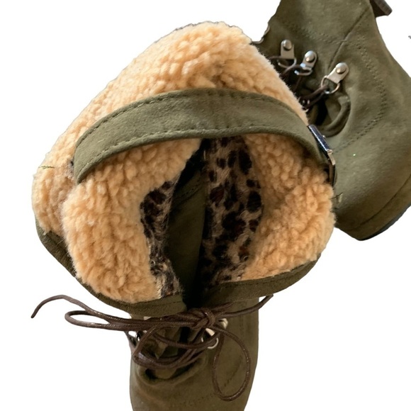 Wenjhen Women Lace Up Flanging Boots High Heel Ankle Round Toe Pumps Sho… - Picture 6 of 6